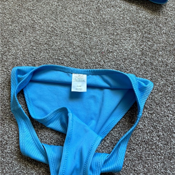 Blue Ribbed Bikini Set - Picture 3 of 4
